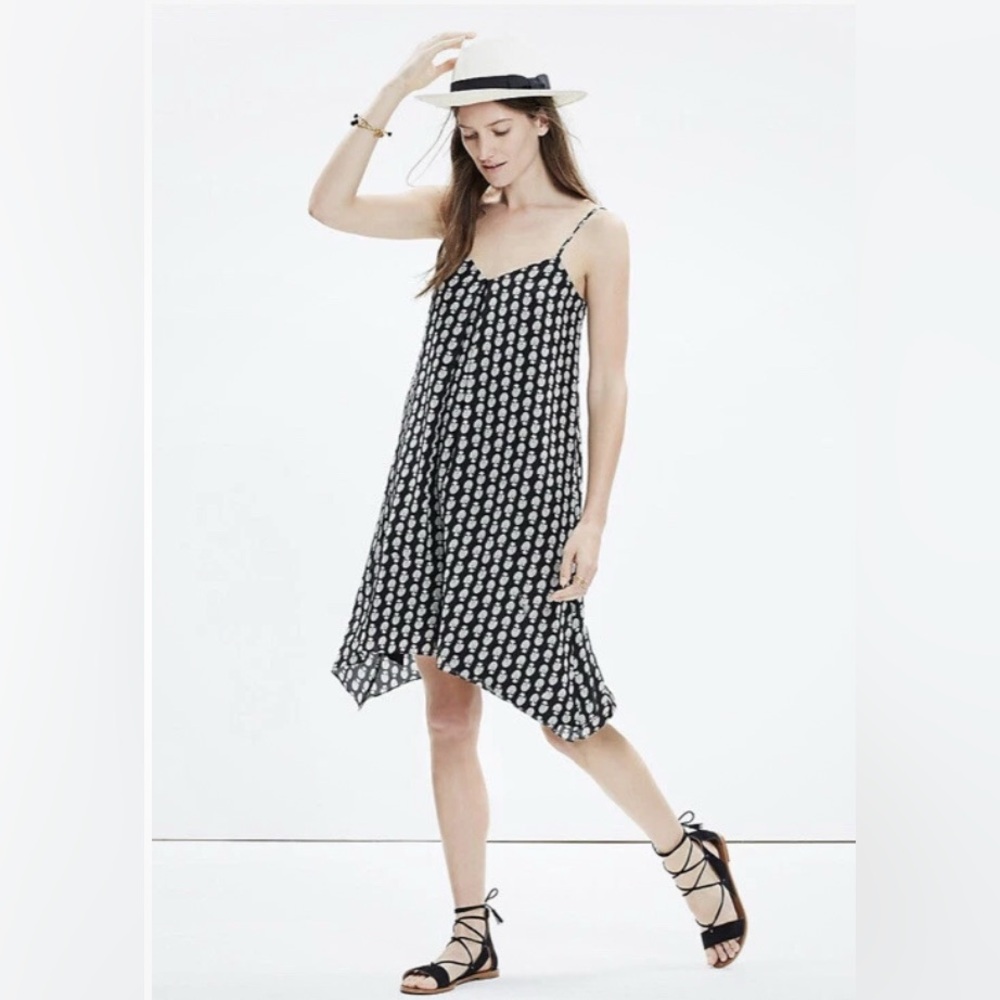 Madewell Silk trapeze cami dress in bloomstamp size S